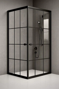 Duşakabin Kare Siyah Çizgi